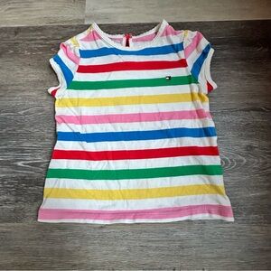 Vintage Tommy Hilfiger Red and Pink Short Sleeve Tee 3T